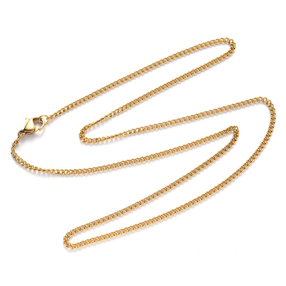 1 Fine stainless steel curb chain necklace