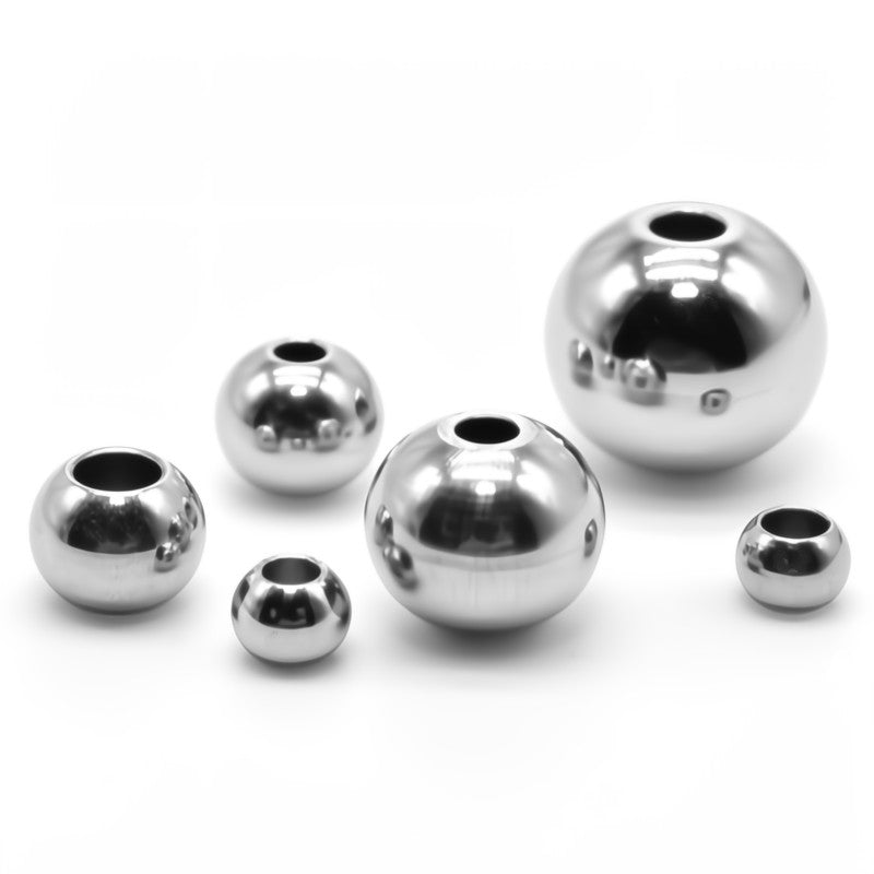 10 perles sans soudure en acier inoxydable poli de haute qualité - Toutes tailles