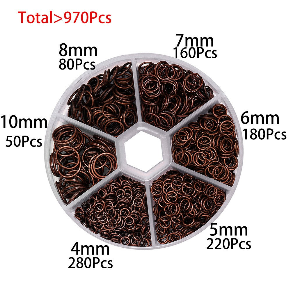 Kit pour la fabrication de bijoux, 970pcs anneaux 4mm à 10mm, Hypoallergène sans nickel