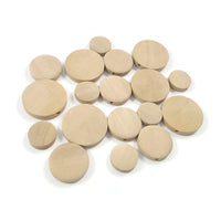 6 Flat wooden beads 15mm, 20mm or 25mm