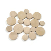 6 Flat wooden beads 15mm, 20mm or 25mm