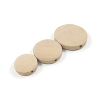 6 Flat wooden beads 15mm, 20mm or 25mm