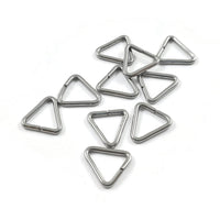10 Stainless steel triangle jump rings - Silver pinch bails