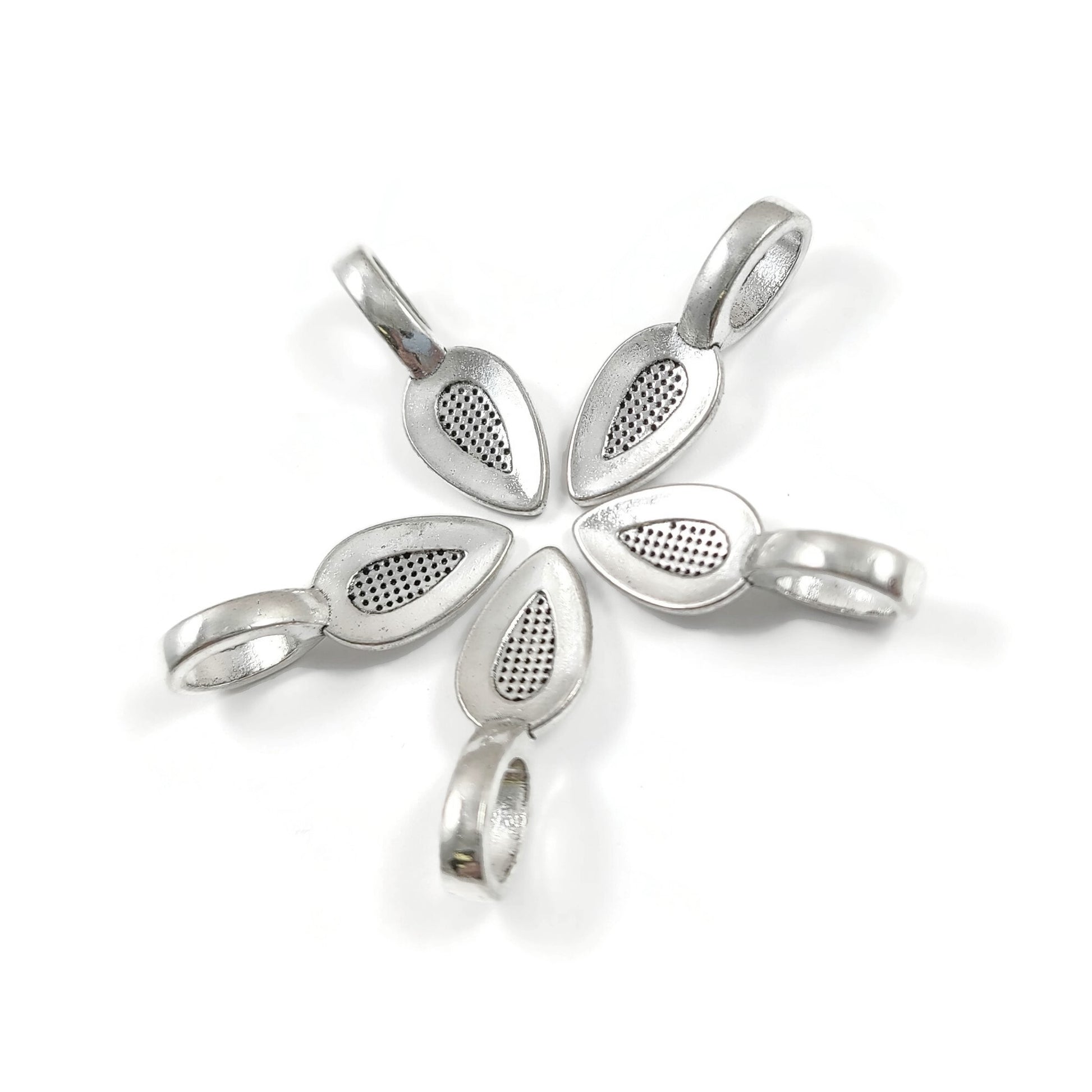 10 Attaches sans nickel pour pendentif à coller, Or, Argent