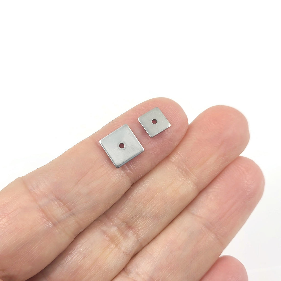10 perles d'espacement carrées en acier inoxydable de 6 mm ou 8 mm