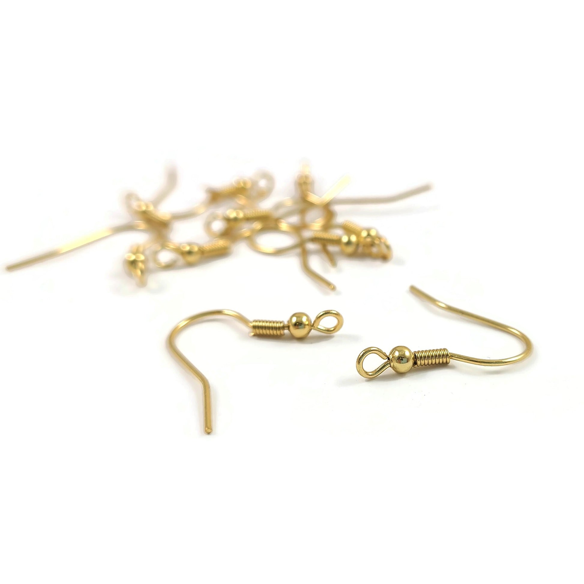 10pcs (5 pair) Gold stainless steel french earring hooks
