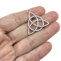 2 celtic triangle knot charms, 30mm metal pendants, Nickel free, lead free and cadmium free