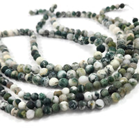 Natural Tree Agate Round Frosted Beads Strands 6 or 8mm