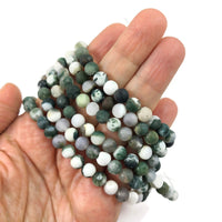 Natural Tree Agate Round Frosted Beads Strands 6 or 8mm