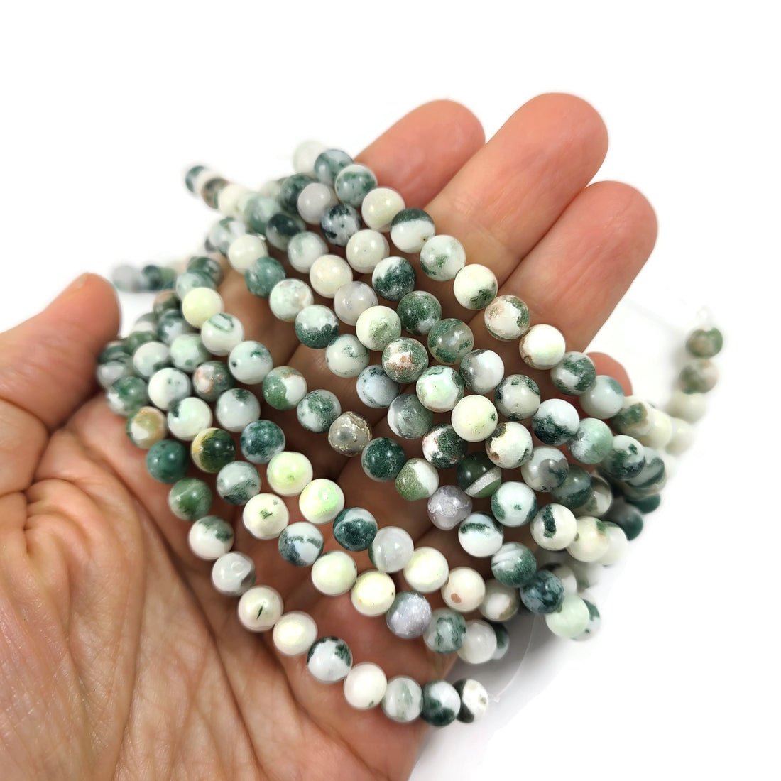 Pierres Naturelles Agate Rondes 6 ou 8mm - Natural Tree