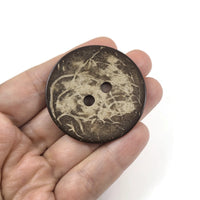 2 Large buttons 1 3/4 inch coconut buttons 44mm - Natural Wood and Eco Friendly buttons