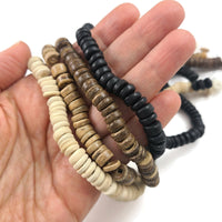 8mm natural coconut rondelle beads
