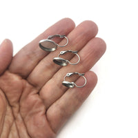 10 Stainless earring setting lever back, 8mm, 10mm, 12mm