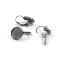 10 Stainless earring setting lever back, 8mm, 10mm, 12mm