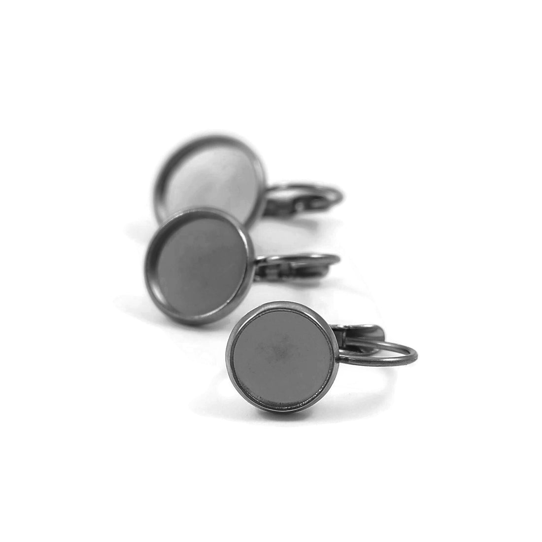 10 pièces (5 paires) crochets pour boucle d'oreille avec support à cabochon en acier inoxydable hypoallergénique