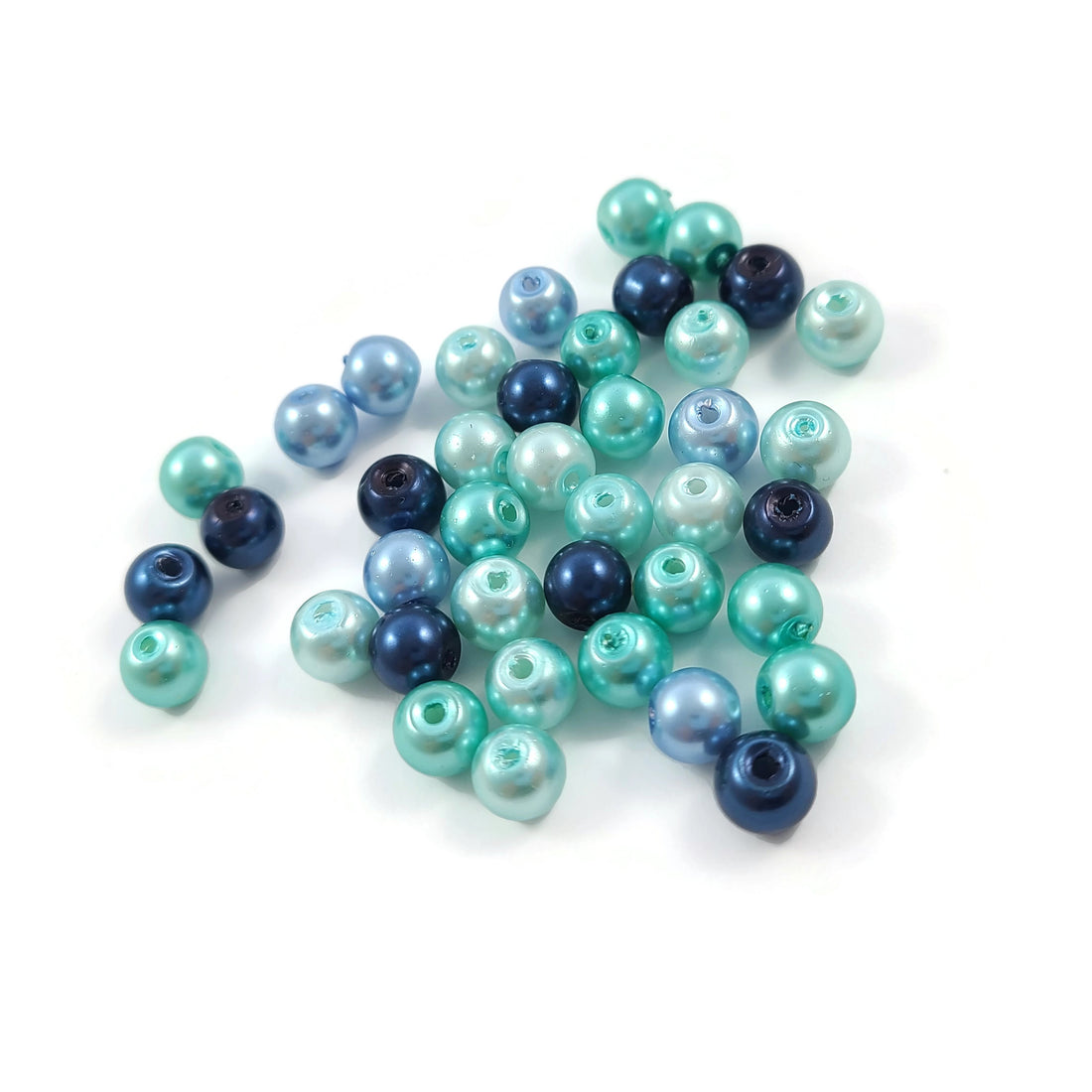 Perles dégradées nacrées bleues 6mm