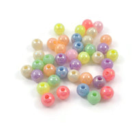 Assortiment de perles arc-en-ciel en plastique de 6mm