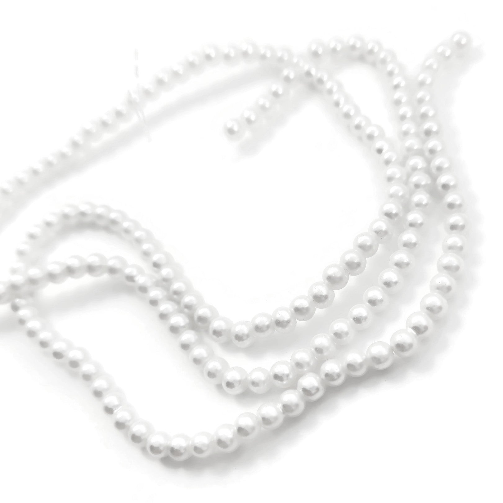 Perles rondes effet nacré en verre de 4mm