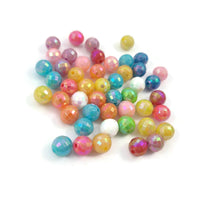 30 mixed pearly faceted 8mm beads
