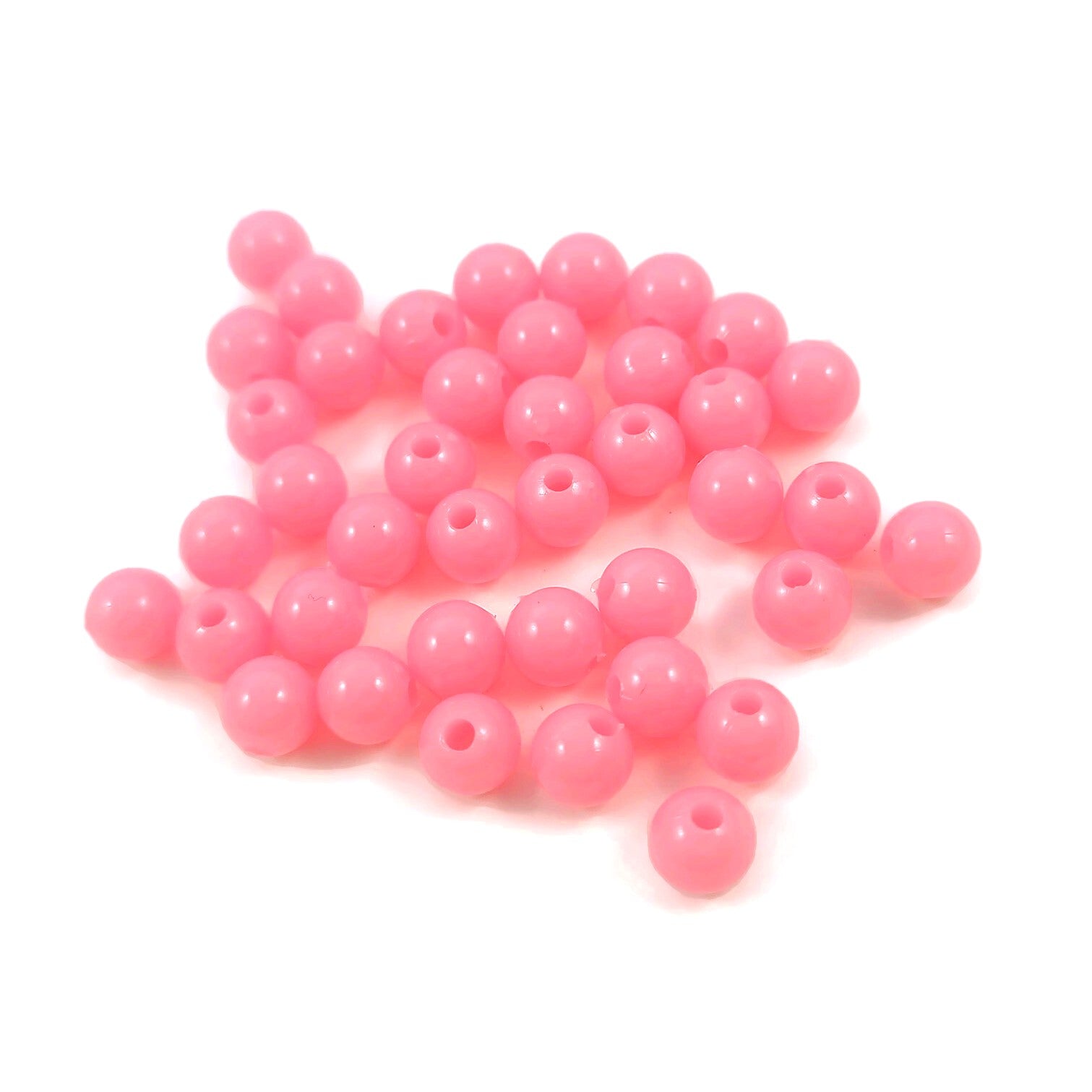 40 Perles en plastique colorées de 6mm