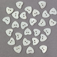 Bouton coeur en nacre naturel 12mm - ensemble de 6 boutons
