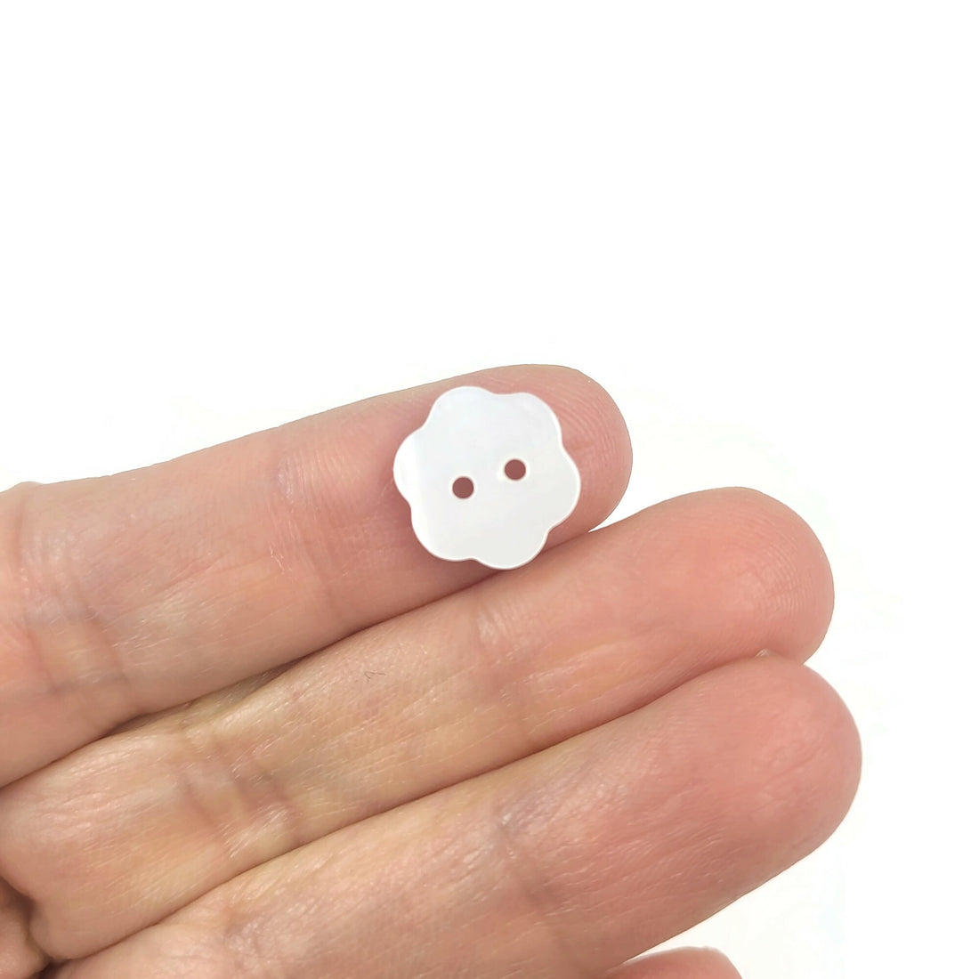 6 boutons en nacre en forme de fleur 13 mm