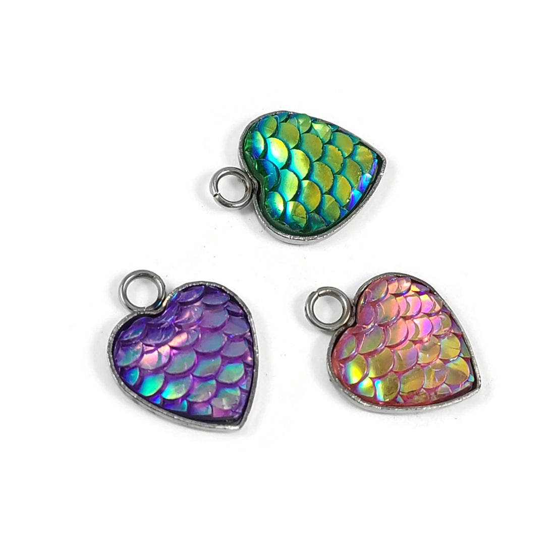 1 Breloque coeur sirène, Pendentif en métal sans nickel
