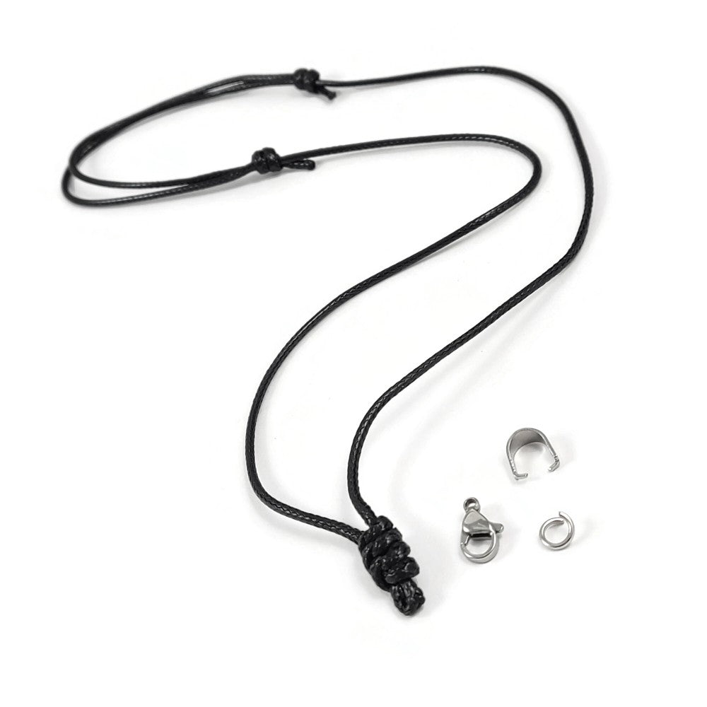 1 Collier cordon réglable, fil polyester noir 2mm