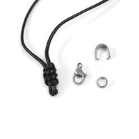 1 Collier cordon réglable, fil polyester noir 2mm
