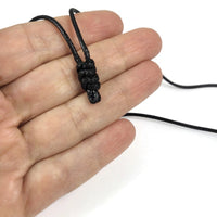 1 Collier cordon réglable, fil polyester noir 2mm