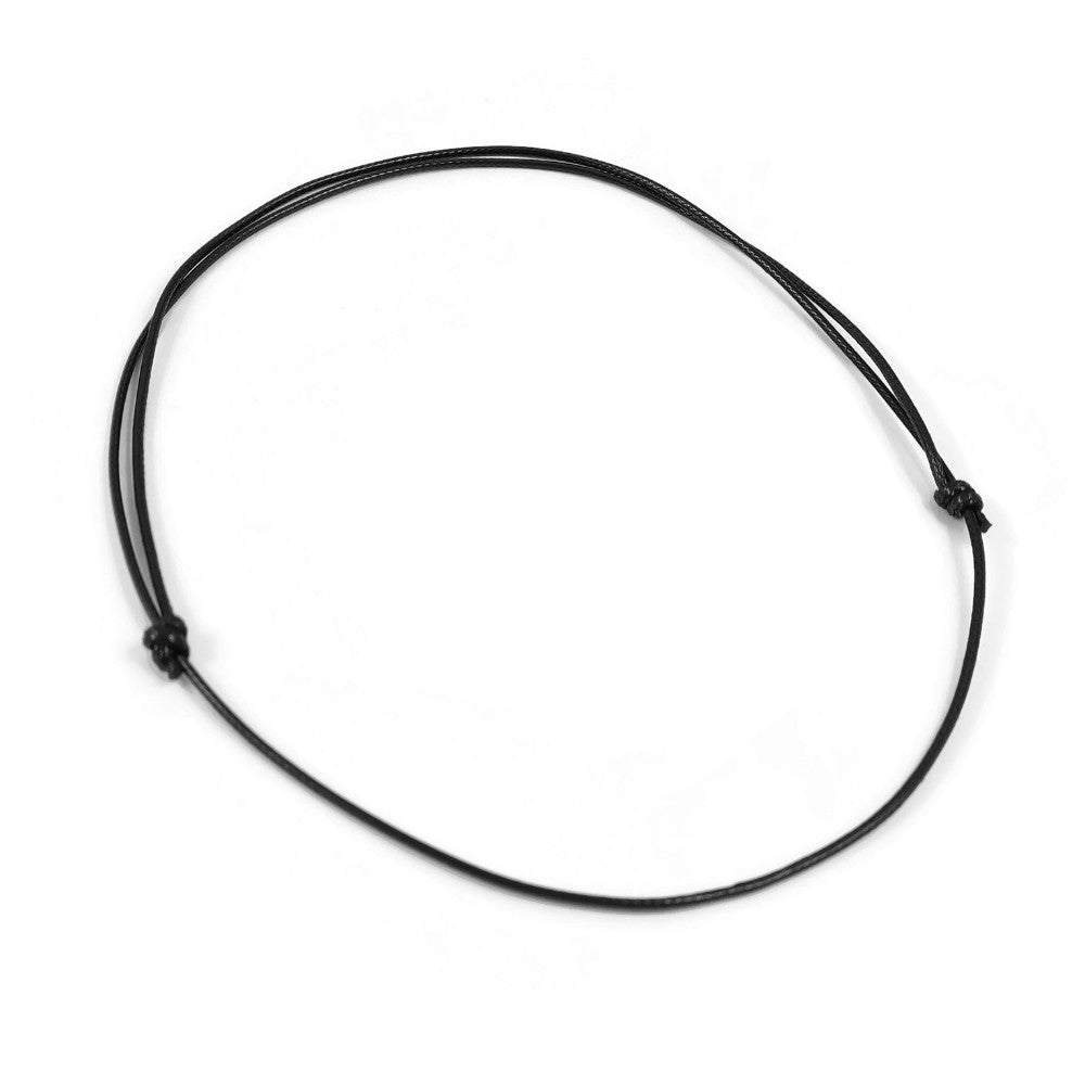 1 Collier cordon réglable, fil polyester noir 1,5mm