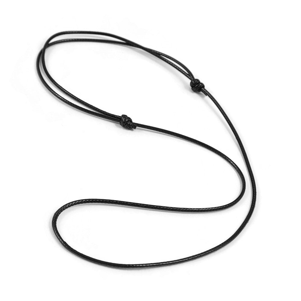 1 Collier cordon réglable, fil polyester noir 1,5mm