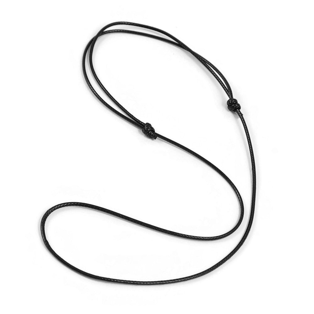 1 Collier cordon réglable, fil polyester noir 1,5mm