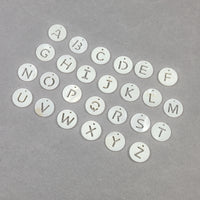 1 Natural freshwater shell coin letter charm