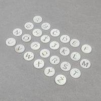 1 Natural freshwater shell coin letter charm