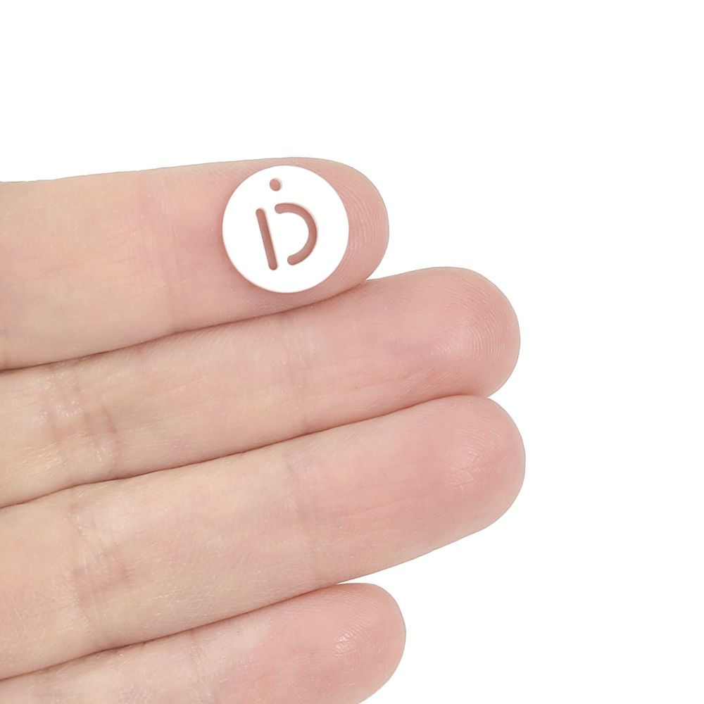 1 Natural freshwater shell coin letter charm