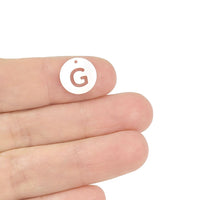 1 Natural freshwater shell coin letter charm