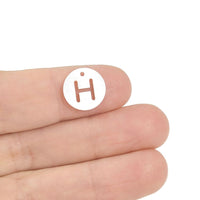 1 Natural freshwater shell coin letter charm
