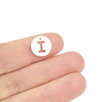 1 Natural freshwater shell coin letter charm