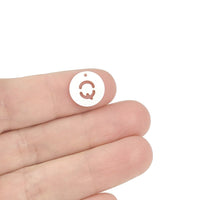 1 Natural freshwater shell coin letter charm