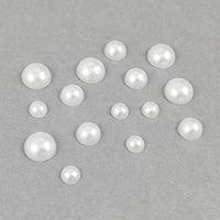 50 white pearl cabochons