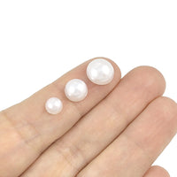 50 white pearl cabochons