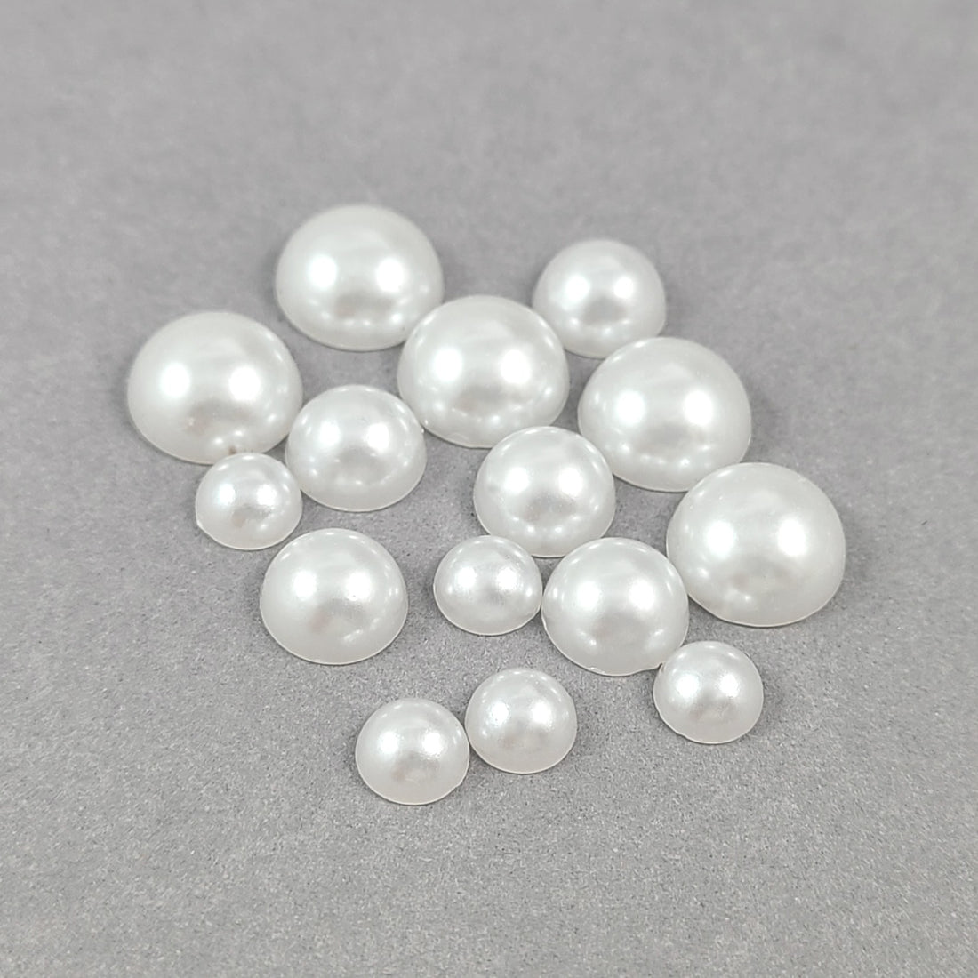 50 white pearl cabochons