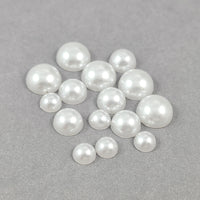 50 white pearl cabochons
