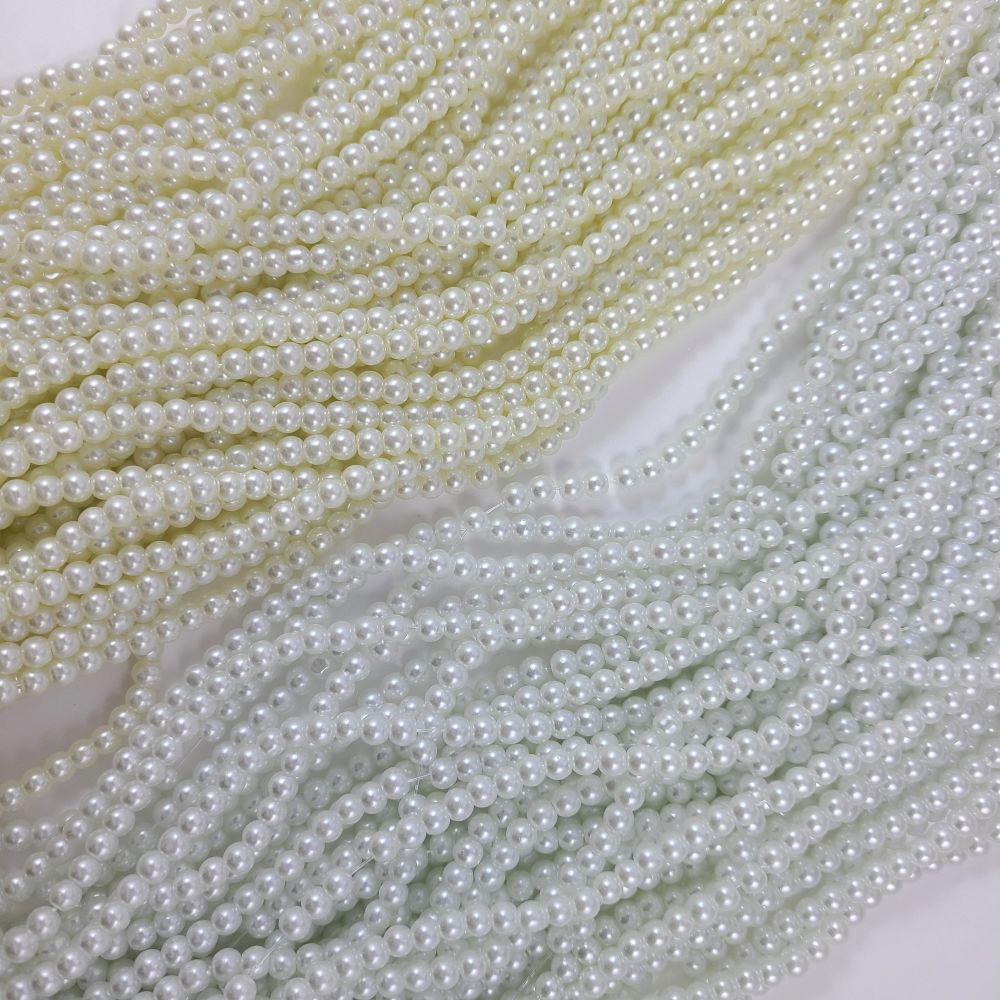 Perles rondes effet nacré en verre de 4mm