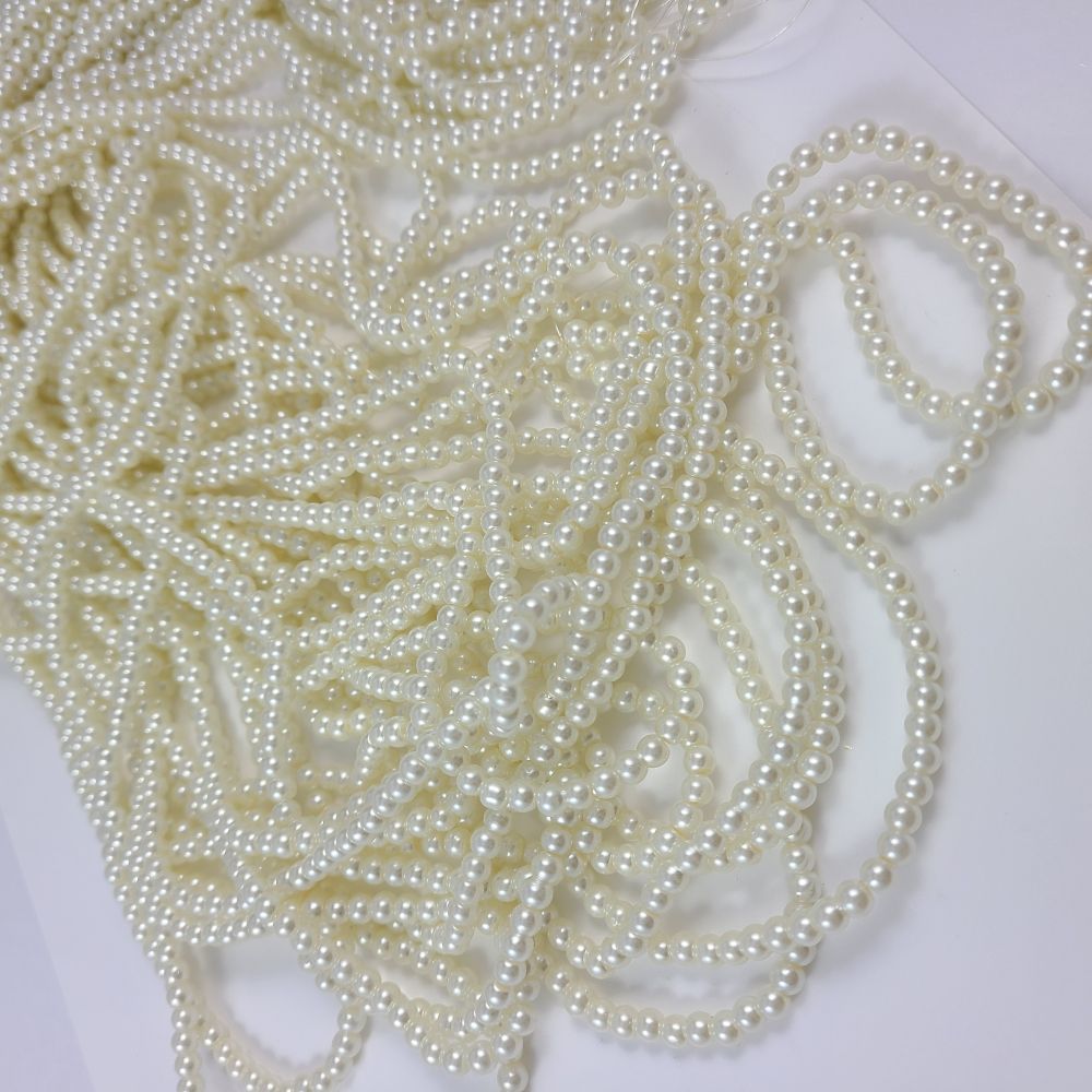 Perles rondes effet nacré en verre de 4mm