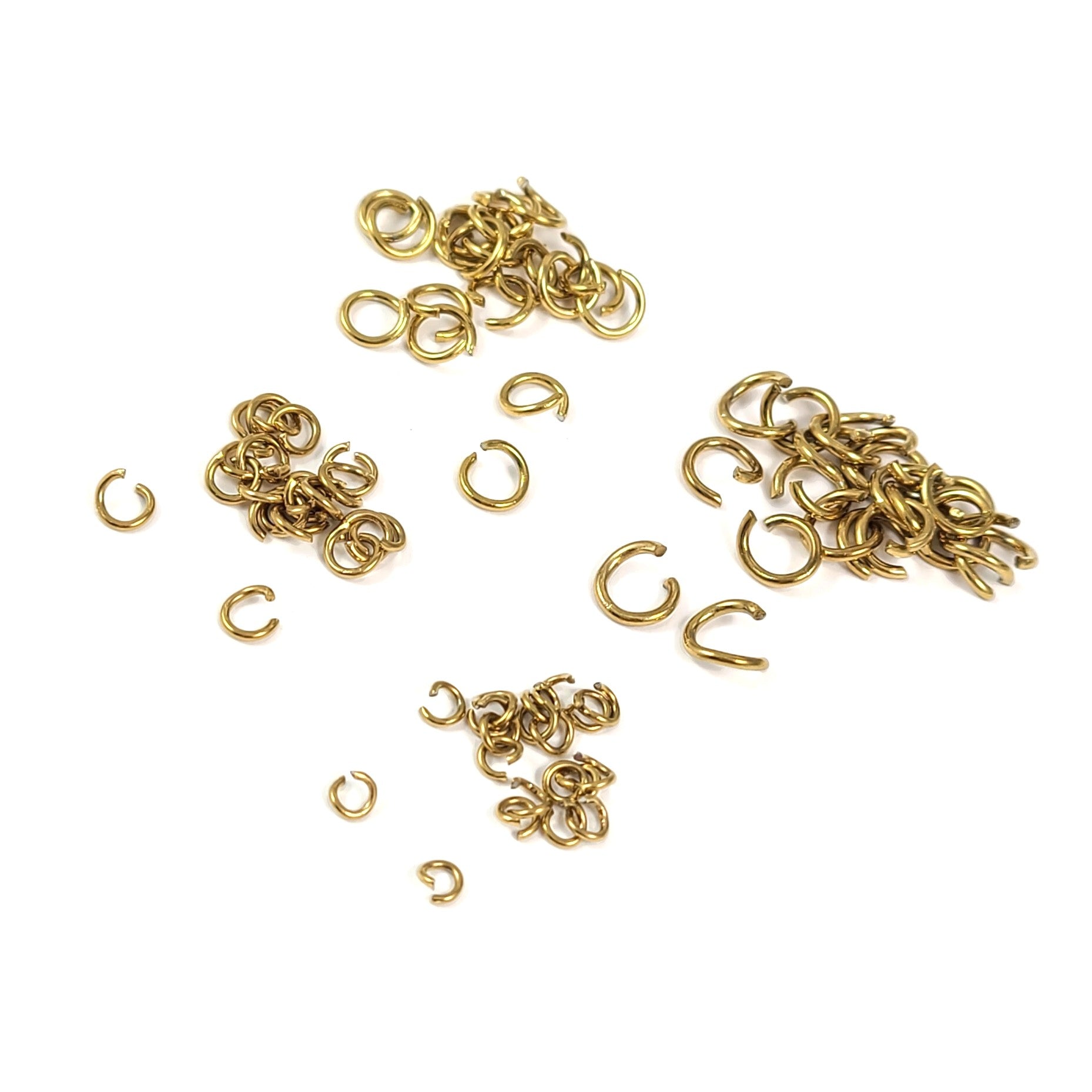 20 PVD gold plated stainless steel jump rings