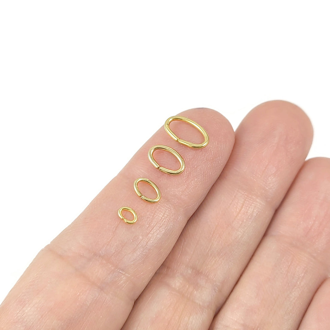 10 PVD gold plated stainless steel oval jump rings