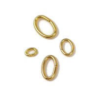 10 PVD gold plated stainless steel oval jump rings