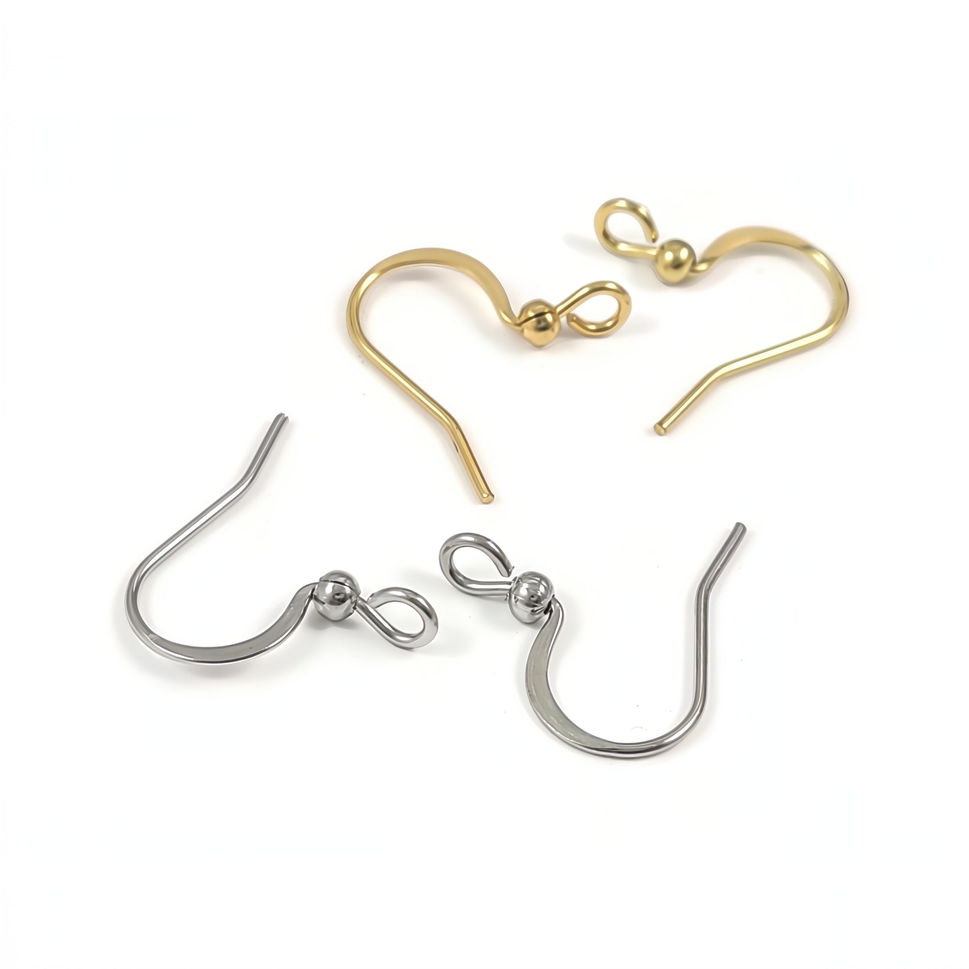 20 Stainless steel forward facing earring hooks